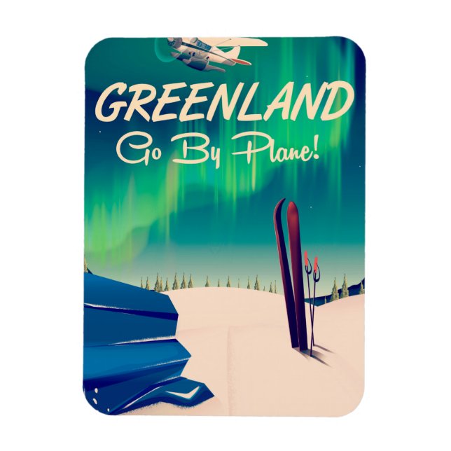 Grönland 'Go by Flugzeug'! Magnet (Vertikal)
