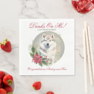 Grönland-Hunde-Hochzeitsservietten mit Hunde-Foto Serviette