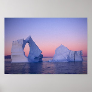 Grönland, Iceberg bei Sonnenuntergang. Poster