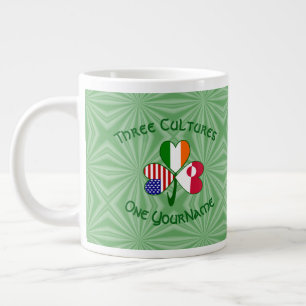Grönland Irland USA Kleeblatt Personalisierter Tex Jumbo-Tasse