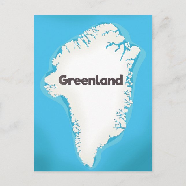 Grönland-Karte Postkarte (Vorderseite)