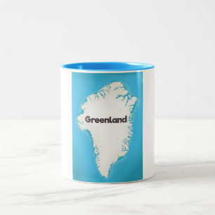 Grönland-Karte Zweifarbige Tasse