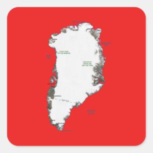 Grönland-Kartenaufkleber Quadratischer Aufkleber