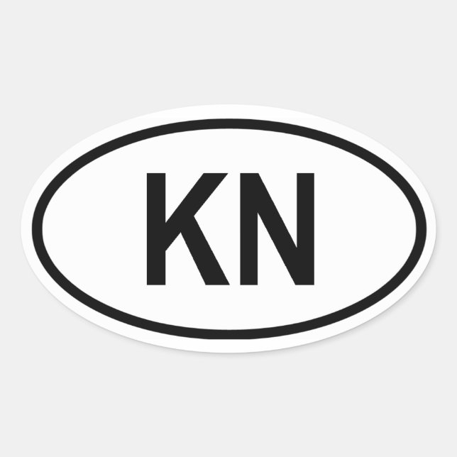 Grönland "KN" Ovaler Aufkleber (Vorderseite)