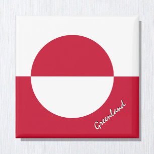 Grönland Magnet, Patriotisch, Grönland Flagge Magnet