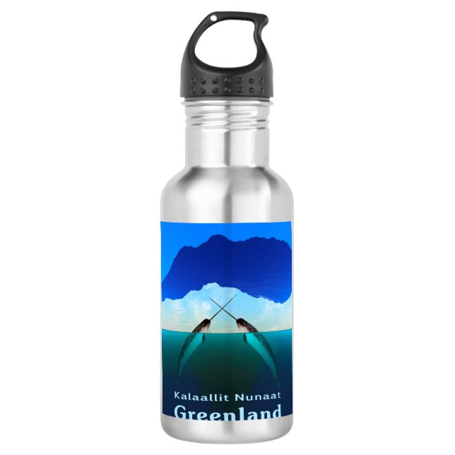 Grönland - Narwhal Edelstahlflasche (Vorderseite)