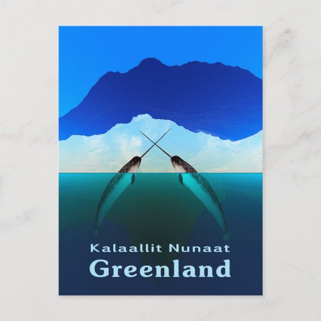 Grönland - Narwhal Postkarte (Vorderseite)