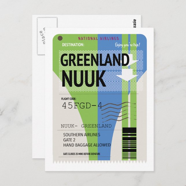 Grönland-Nuuk Postkarte (Vorne/Hinten)
