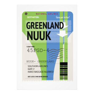 Grönland Nuuk Reisekarte Fotodruck