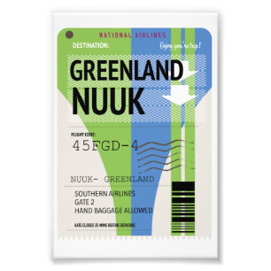 Grönland Nuuk Ticket Metal Print Fotodruck