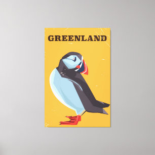 Grönland-Papageientaucher Vintage-Reiseposter Leinwanddruck