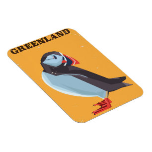 Grönland-Papageientaucher Vintage-Reiseposter Magnet
