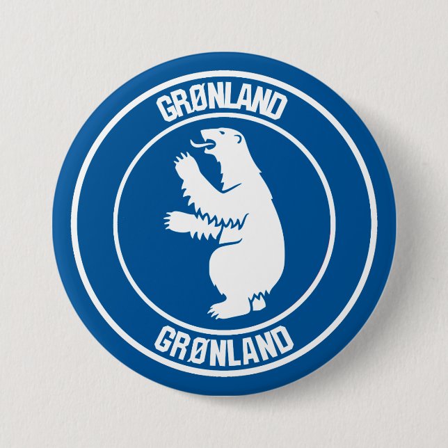 Grönland-RundEmblem Button (Vorderseite)