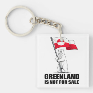 Grönland steht nicht zum Verkauf Eisbär mit Flagge Schlüsselanhänger