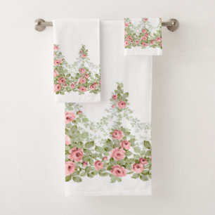 Grönland von eleganten rosa Viktorianischen Rose Badhandtuch Set
