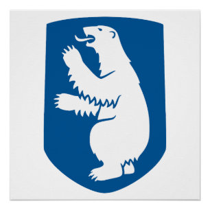 Grönland Wappen Landes Symbol Emblem Flagge Dänema Poster