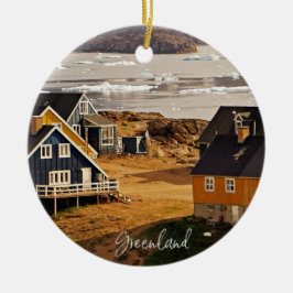 Grönlanddorf, landschaftliches Foto Keramik Ornament