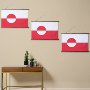 Grönlandflagge Wandteppich Mit Holzrahmen