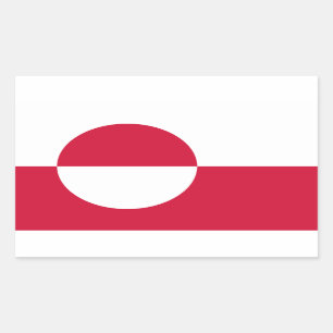 Grönlandflaggenaufkleber Rechteckiger Aufkleber