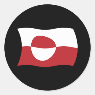 Grönlandflaggenaufkleber Runder Aufkleber