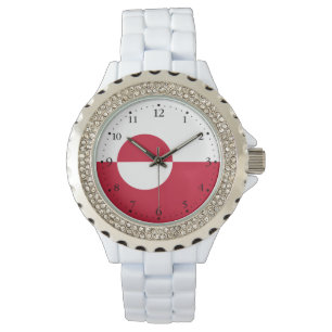Grönländische Flagge Armbanduhr