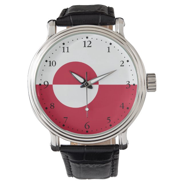 Grönländische Flagge Armbanduhr (Vorderseite)