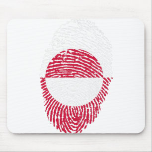 Grönländische Flagge Fingerabdruck Land Prix Mousepad
