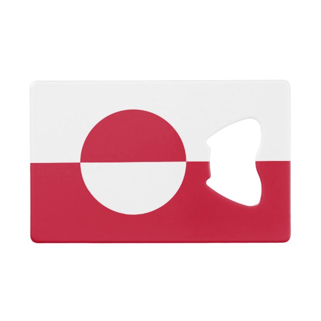 Grönländische Flagge Geldbeutel Flaschenöffner (Vorderseite (Horizontal))