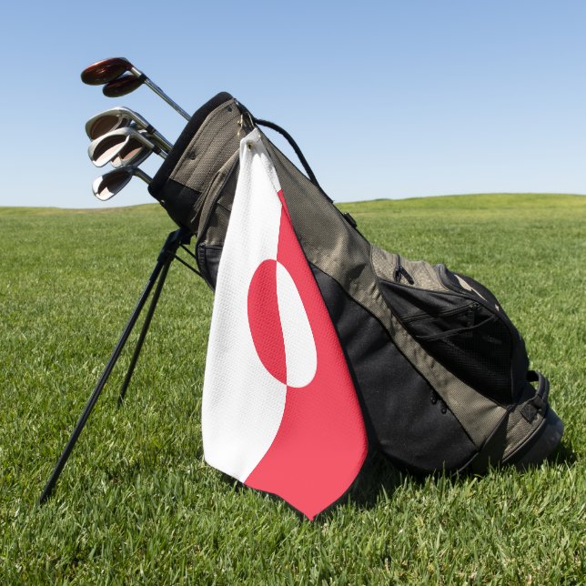 Grönländische Flagge Golfhandtuch (Gras)
