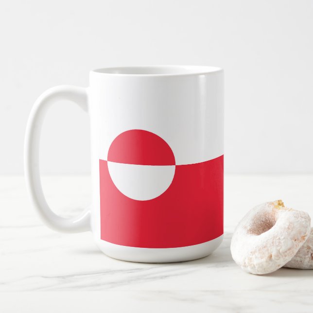 Grönländische Flagge Kaffeetasse (Mit Donut)
