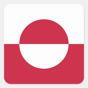 Grönländische Flagge Quadratischer Aufkleber