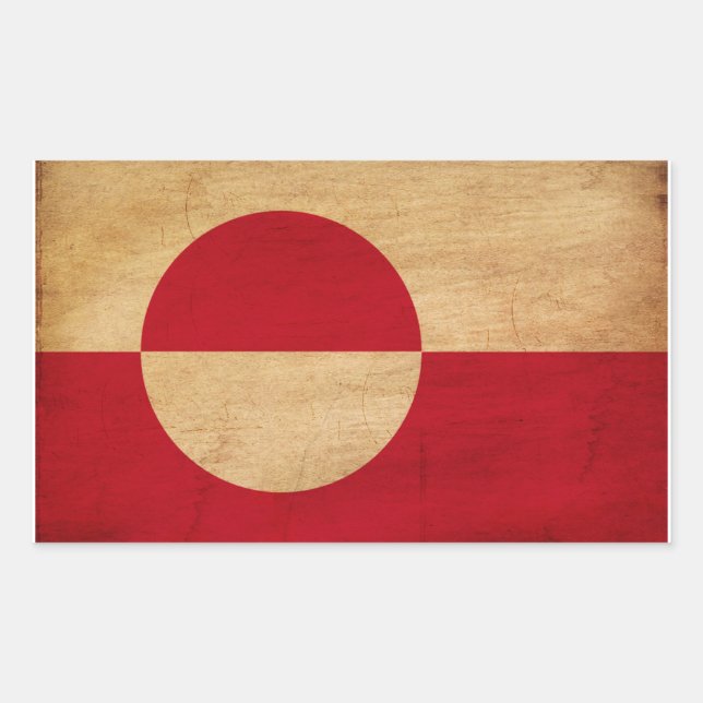 Grönländische Flagge Rechteckiger Aufkleber (Vorderseite)