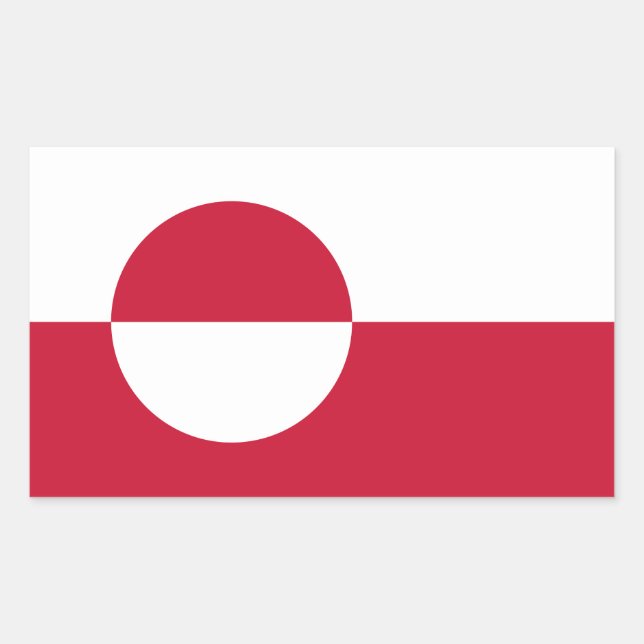Grönländische Flagge Rechteckiger Aufkleber (Vorderseite)