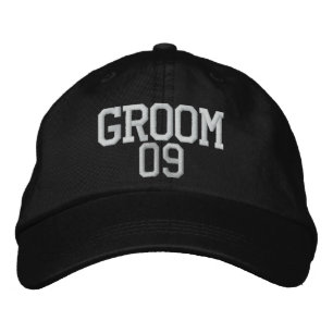 Groom: 09 Anpassbarer Hochzeitshut Bestickte Kappe