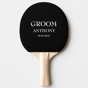 Groom Bachelor Party Black Modern Wedding Tischtennis Schläger