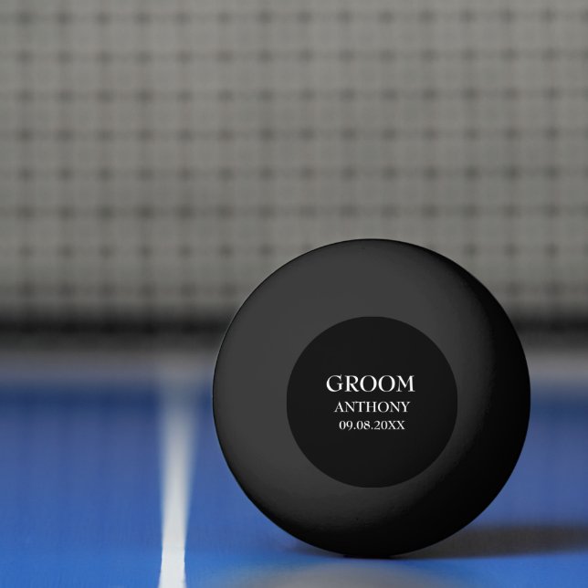 Groom Bachelor Party Black Modern Wedding Tischtennisball (Netto)