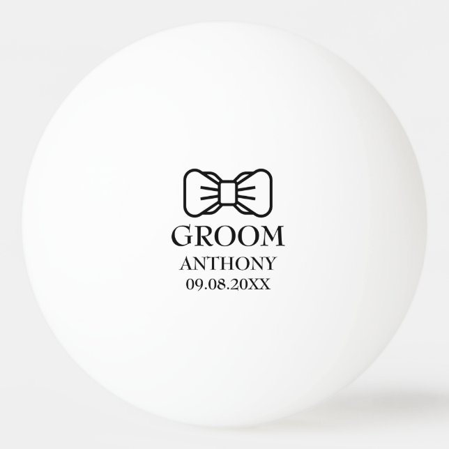 Groom Bachelor Party Black Modern Wedding Tischtennisball (Vorderseite)