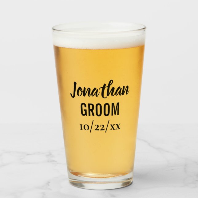 Groom Bachelor Party Gastgeschenk Hochzeit Beer Pi Glas (Vorne (Gefüllt))