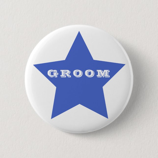 GROOM | Big Navy Blue Star Button (Vorderseite)