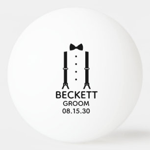 Groom Black Bow Krawatte Tischtennisball
