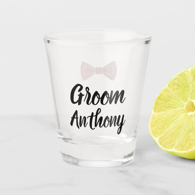 Groom Black Custom Bachelor Party Geschenke Hochze Schnapsglas (Vorderseite)