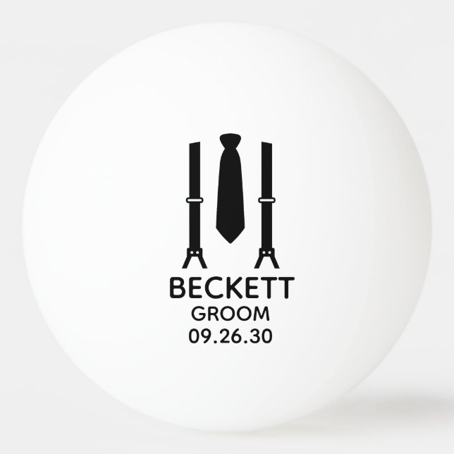 Groom Black Krawatte Tischtennisball (Vorderseite)