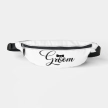Groom Black Text auf White Fanny Pack