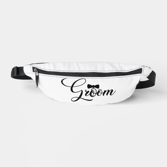 Groom Black Text sur le pack Fanny blanc (Recto)