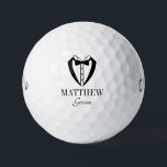 Groom Black Tuxedo With Bow Tie Golfball<br><div class="desc">These golf balls are a great favor for the groom in your wedding party. They feature a fabulous tuxedo and bow tie in black. With a first name in a traditional CAP font and the word groom in a coordinating script font also in black they're perfect for the groom. They'd...</div>