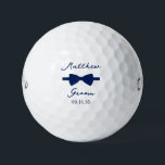 Groom Blue Bow Tie Golfball<br><div class="desc">These golf balls are a great favor for the groom in your wedding. They feature a blue bow tie with the groom's name above it in a modern script font and the word Groom along with the wedding date below. They'd be great for a bachelor party or weekend. The job...</div>
