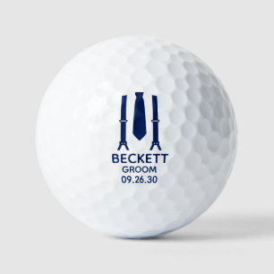 Groom Blue Krawatte Golfball