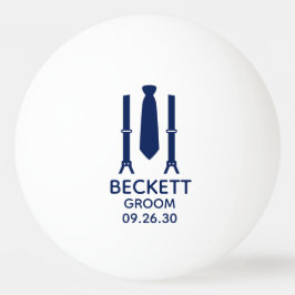Groom Blue Krawatte Tischtennisball