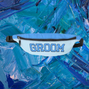 GROOM - Blue Uni Schriftart Wedding & Bachelor Par Bauchtasche