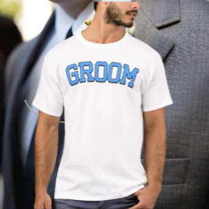 GROOM - Blue Uni Schriftart Wedding & Bachelor Par T-Shirt